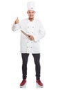 Cook cooking young latin man job occupation full body portrait success successful isolated on white