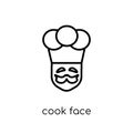 Cook face icon. Trendy modern flat linear vector Cook face icon Royalty Free Stock Photo