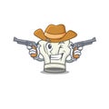 Cook hat dressed as a Cowboy having guns