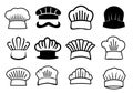 Cook hat set icons hand drawn sketch Vector illustration Royalty Free Stock Photo