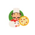 Cook Holding Pizza Royalty Free Stock Photo