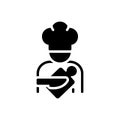 Black solid icon for Cook, chef and food Royalty Free Stock Photo