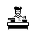 Black solid icon for Cook, chef and food Royalty Free Stock Photo