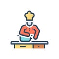 Color illustration icon for Cook, chef and artist Royalty Free Stock Photo
