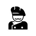 Black solid icon for Cook, chef and avatar Royalty Free Stock Photo