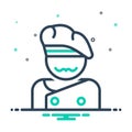 mix icon for Cook, chef and avatar Royalty Free Stock Photo