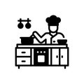 Black solid icon for Cook, prepare and uniform Royalty Free Stock Photo