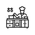 Black line icon for Cook, prepare and maker Royalty Free Stock Photo