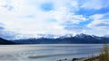 Cook Inlet and  snow-tipped Chigmit Mts. Royalty Free Stock Photo