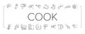Cook Instruction For Prepare Meal Icons Set Vector