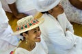 Cook Islander woman wearing Rito hat Royalty Free Stock Photo