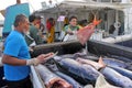 Cook Islanders fishermen unloading their catch in Ports of Avati