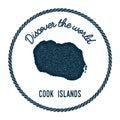 Cook Islands map in vintage discover the world.