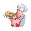 Cook logo, confectioner in a cap and special clothes.