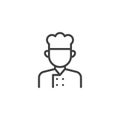 Cook man uniform line icon