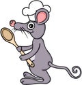 Cook mouse with wooden spoon