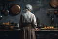 Cook old woman kitchen. Generate Ai Royalty Free Stock Photo