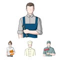Cook, painter, teacher, locksmith mechanic.Profession set collection icons in cartoon style vector symbol stock Royalty Free Stock Photo