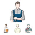 Cook, painter, teacher, locksmith mechanic.Profession set collection icons in cartoon style vector symbol stock