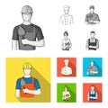 Cook, painter, teacher, locksmith mechanic.Profession set collection icons in monochrome,flat style vector symbol stock Royalty Free Stock Photo