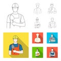 Cook, painter, teacher, locksmith mechanic.Profession set collection icons in outline,flat style vector symbol stock Royalty Free Stock Photo