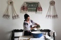 The cook prepares the traditional Romanian cake from Salaj County