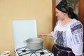The cook prepares the traditional Romanian cake from Salaj County