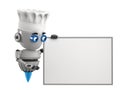 Cook robot shows on the empty board with white background.