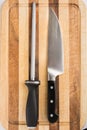 Cook's knife and honing steel