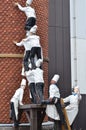 Cook statue was climbing the chimney at Chocolate factory, Shiroi Koibito Park