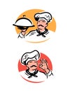 Cook symbol. Chef in a cooking hat logo. Restaurant, food or fast food concept Royalty Free Stock Photo