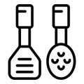 Cook tools icon outline vector. Home menu