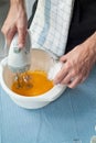 Cook whisking yolks and sugar