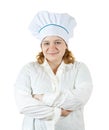 Cook woman over white background