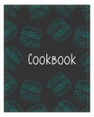 Cookbook background with blue burger hand drawn.