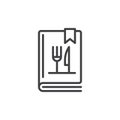 Cookbook or cookery book line icon