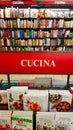 Cookbook (Italy). Shelves with books, bookshelf