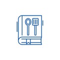 Cookbook line icon concept. Cookbook flat vector symbol, sign, outline illustration.