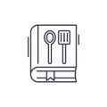 Cookbook line icon concept. Cookbook vector linear illustration, symbol, sign