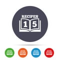 Cookbook sign icon. 15 Recipes book symbol.