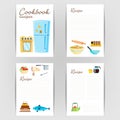 Cookbook Vector. Recipe Kitchen Cookbook Card Page. Blank For Text. Flat Illustration