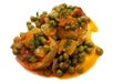 Cooked Artichoke with green peas