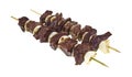 Cooked beef and onion kabobs Royalty Free Stock Photo