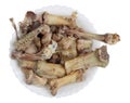 Cooked beef and pork bones with meat - this is the best food for