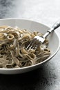 Cooked black tagliatelle pasta Royalty Free Stock Photo