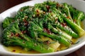 Cooked broccolini serving as a savory healthy vegetable side dish Royalty Free Stock Photo