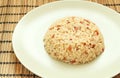 The cooked brown rice on the plate Royalty Free Stock Photo