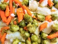 Cooked Carrotts Brussell Sprouts and Potatoes Royalty Free Stock Photo