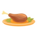 Cooked chicken leg icon cartoon vector. Roast turkey food Royalty Free Stock Photo
