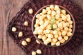 Cooked Chickpeas on a bowl. Chickpeas is nutritious food. Health Royalty Free Stock Photo